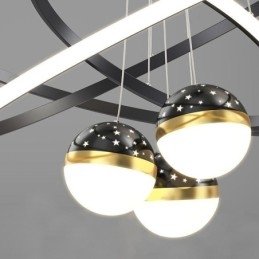 Plafoniera simplă din fier forjat din silicon cu trei cercuri