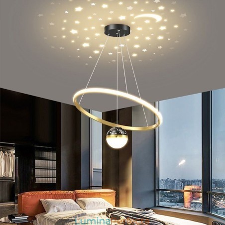 Lampă suspendată, modernă, simplă, din fier forjat, din silicon, cu un singur inel Lampă suspendată, modernă, simplă, din fier forjat, din silicon, cu un singur inel