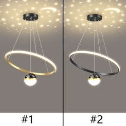 Lampă suspendată, modernă, simplă, din fier forjat, din silicon, cu un singur inel