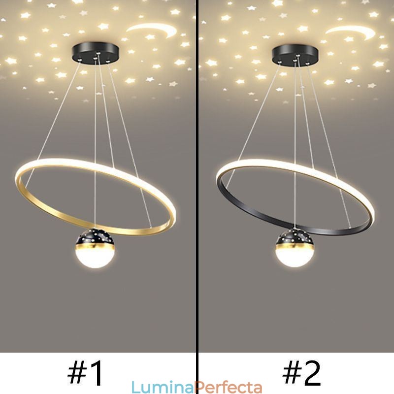 Lampă suspendată, modernă, simplă, din fier forjat, din silicon, cu un singur inel