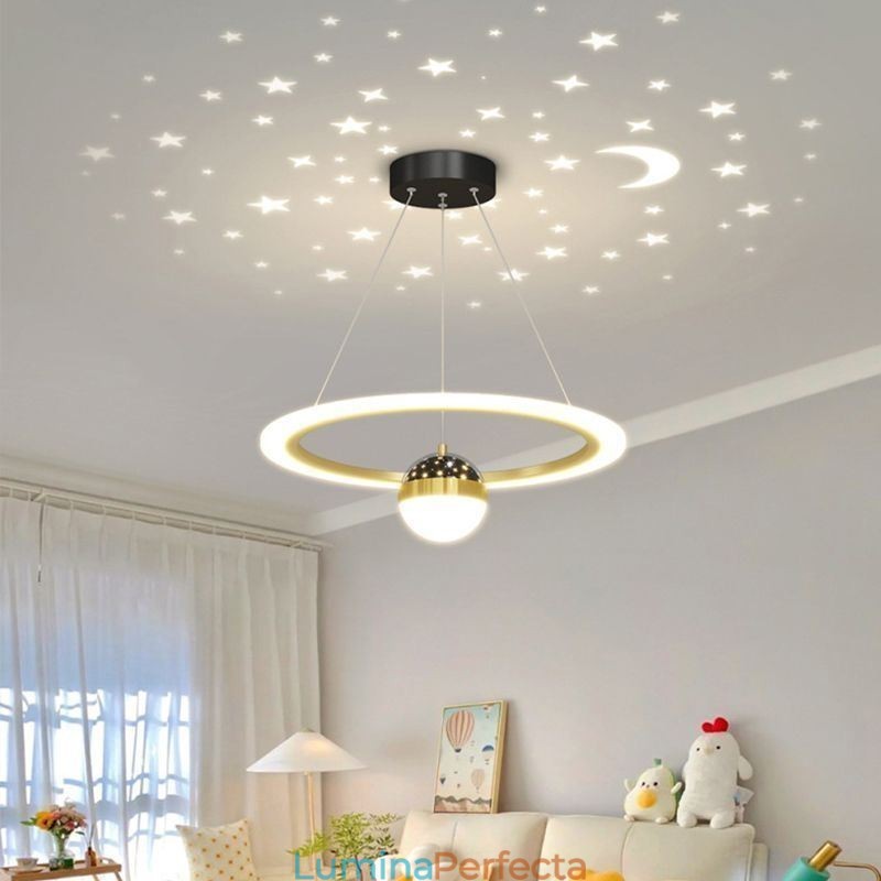 Lampă suspendată Plafoniera minimalistă din fier forjat acrilic Star Ring