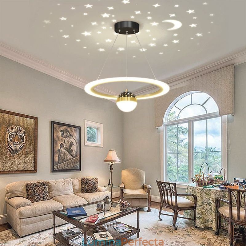 Lampă suspendată Plafoniera minimalistă din fier forjat acrilic Star Ring