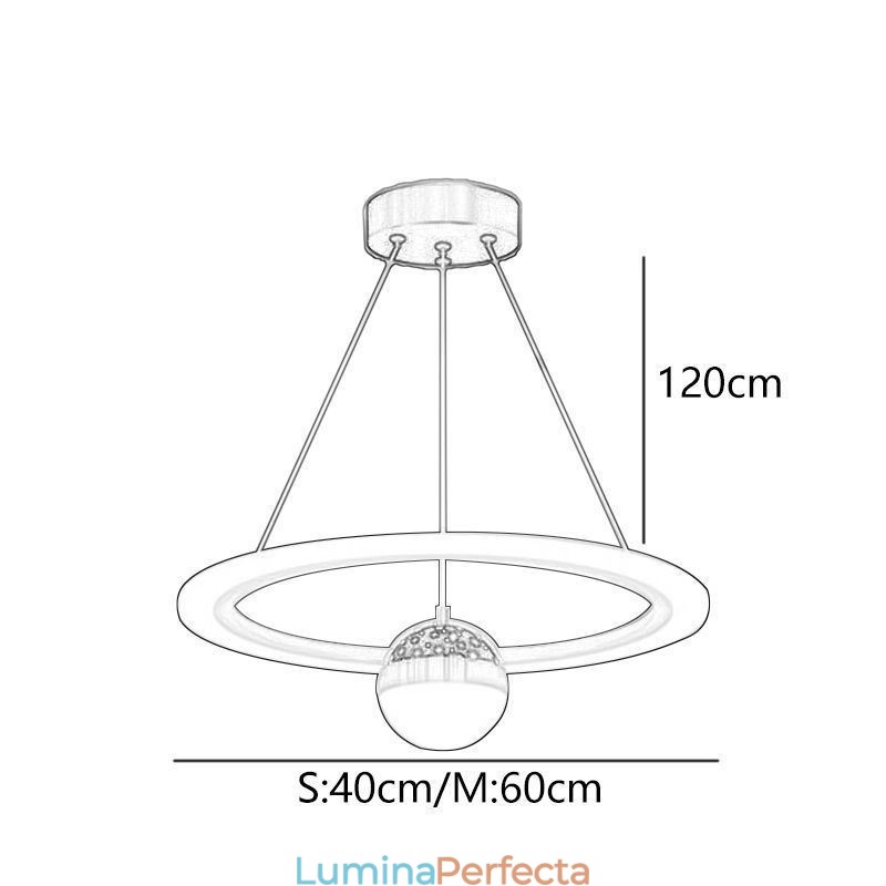 Lampă suspendată Plafoniera minimalistă din fier forjat acrilic Star Ring