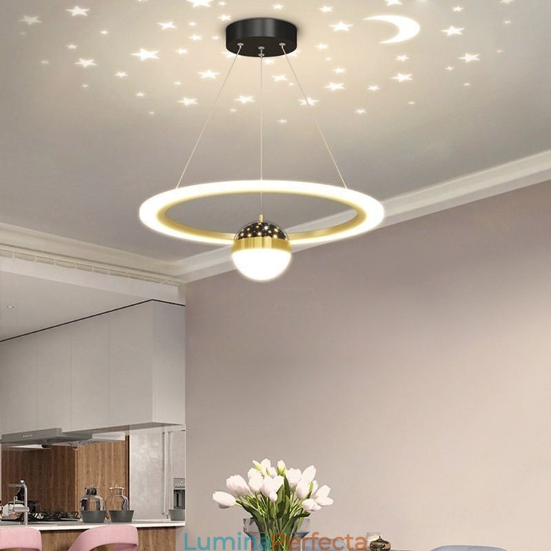 Lampă suspendată Plafoniera minimalistă din fier forjat acrilic Star Ring