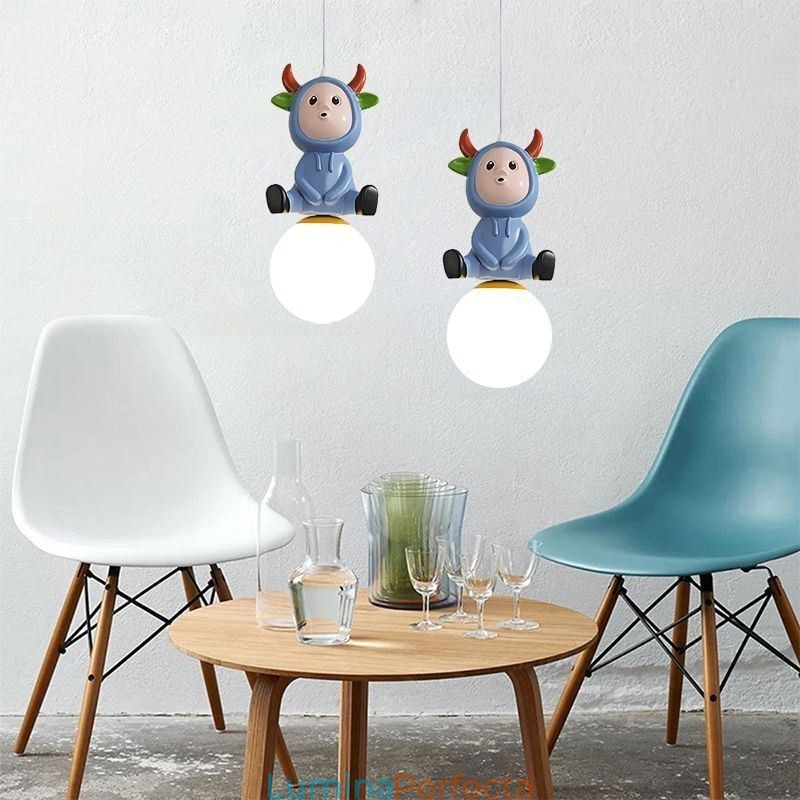 Lampă suspendată Modern Minimalist G9 Plafoniera din rășină iepure vițel din fier forjat