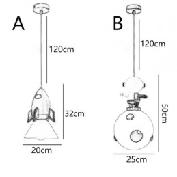 Plafoniera minimalistă din fier forjat Moon Landing