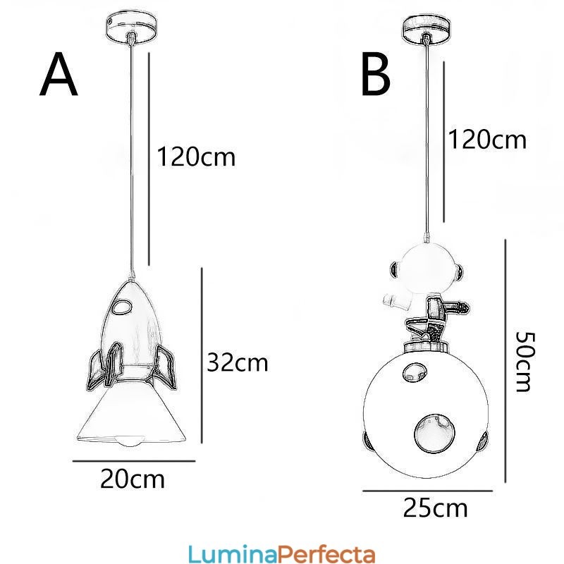 Plafoniera minimalistă din fier forjat Moon Landing