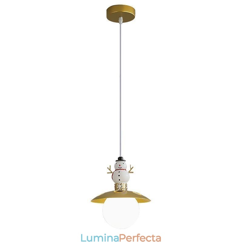 Lampă suspendată modernă G9, fier forjat, rășină, omul de zăpadă