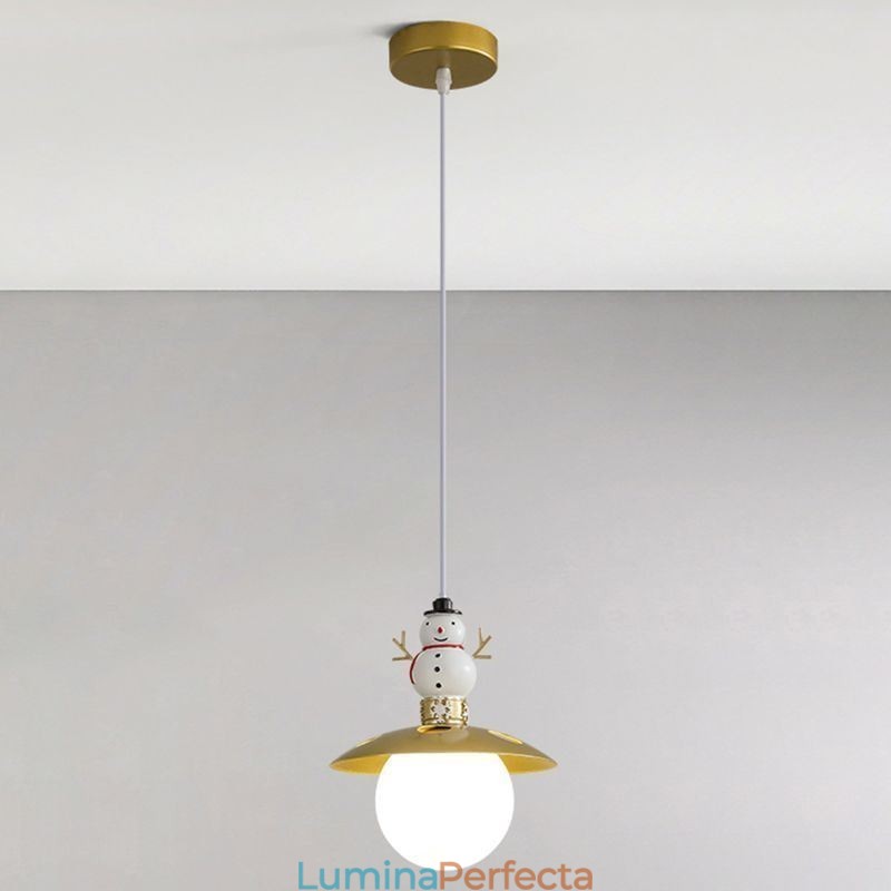 Lampă suspendată modernă G9, fier forjat, rășină, omul de zăpadă