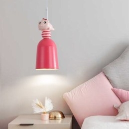 Plafoniera Piggy modernă din fier forjat din rășină roz