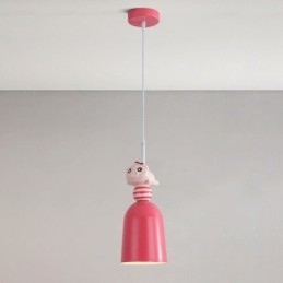 Plafoniera Piggy modernă din fier forjat din rășină roz