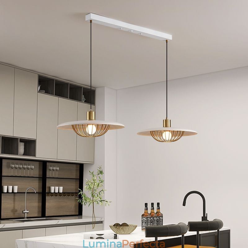 Plafoniera cu disc creativ din fier forjat nordic