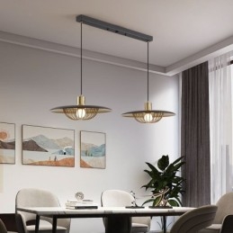 Plafoniera cu disc creativ din fier forjat nordic