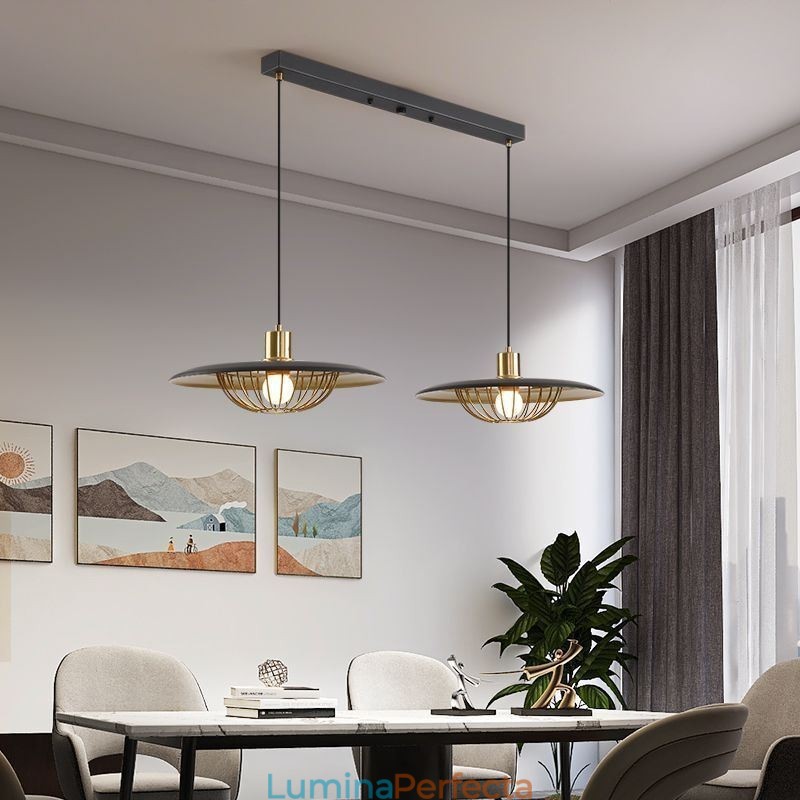 Plafoniera cu disc creativ din fier forjat nordic