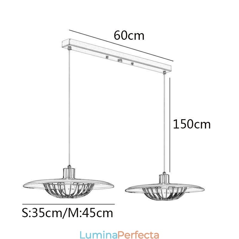 Plafoniera cu disc creativ din fier forjat nordic