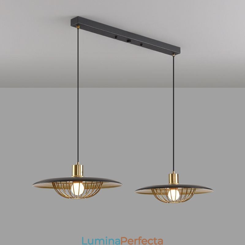 Plafoniera cu disc creativ din fier forjat nordic