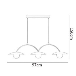 Lampă nordică suspendată Creative G9 Plafoniera Wave din fier forjat