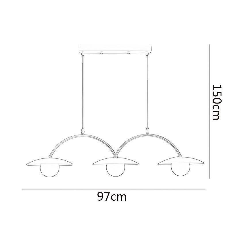 Lampă nordică suspendată Creative G9 Plafoniera Wave din fier forjat