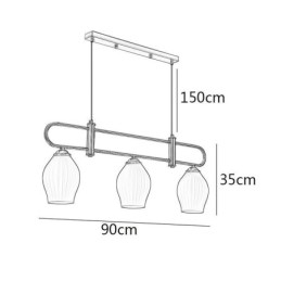 Lampă Nordic Pendant Fier forjat Plafoniera Creativă Stamen