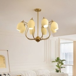 Plafoniera nordică din fier forjat, cupru, culoare naturală, stangă