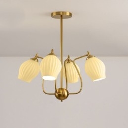 Plafoniera nordică din fier forjat, cupru, culoare naturală, stangă