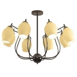 Plafoniera nordică din fier forjat, pistol cu stamine neagră