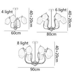 Plafoniera nordică din fier forjat, pistol cu stamine neagră