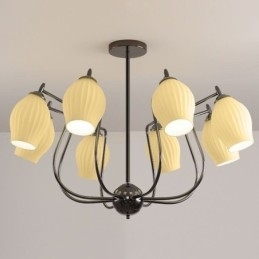 Plafoniera nordică din fier forjat, pistol cu stamine neagră