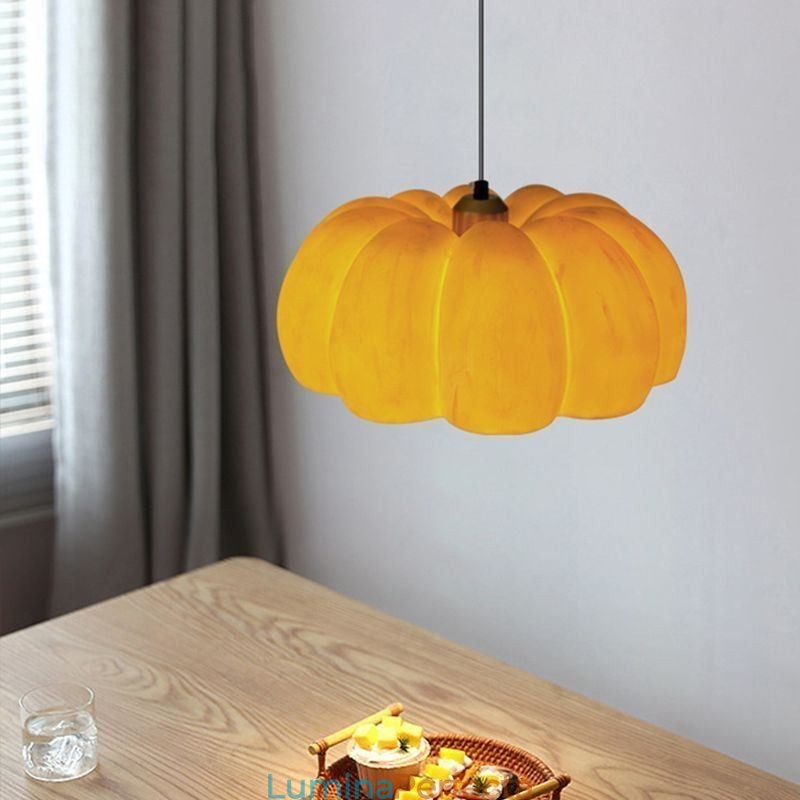 Lampă suspendată cu un singur cap Pumpkin Plafoniera retro japoneză