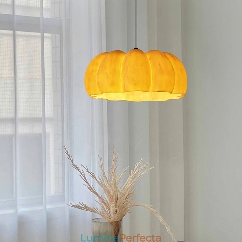 Lampă suspendată cu un singur cap Pumpkin Plafoniera retro japoneză