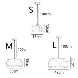 Lampă suspendată cu un singur cap Pumpkin Plafoniera retro japoneză