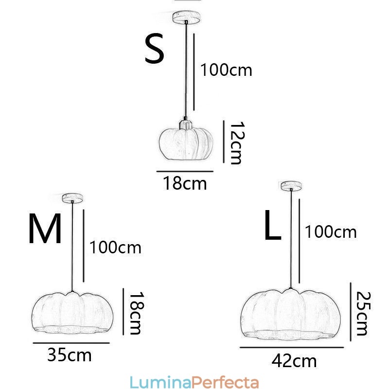 Lampă suspendată cu un singur cap Pumpkin Plafoniera retro japoneză