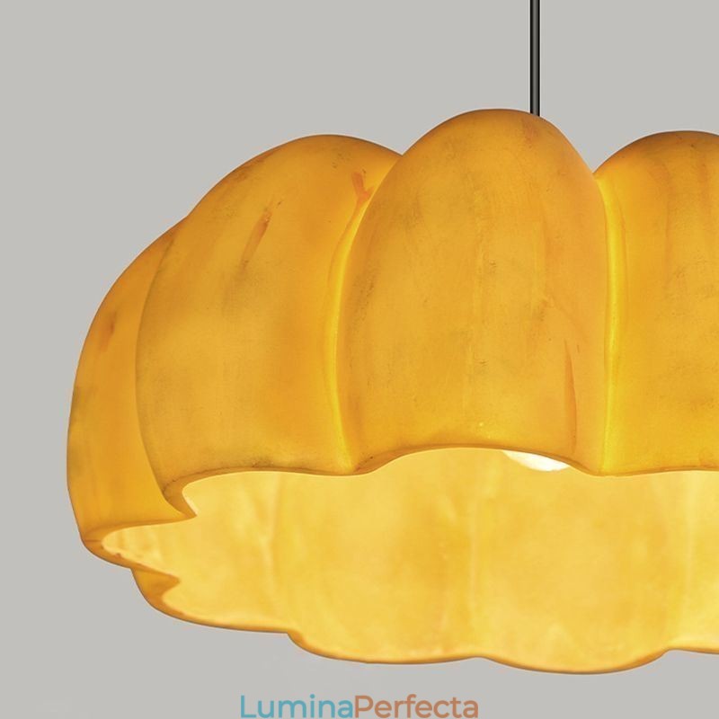 Lampă suspendată cu un singur cap Pumpkin Plafoniera retro japoneză