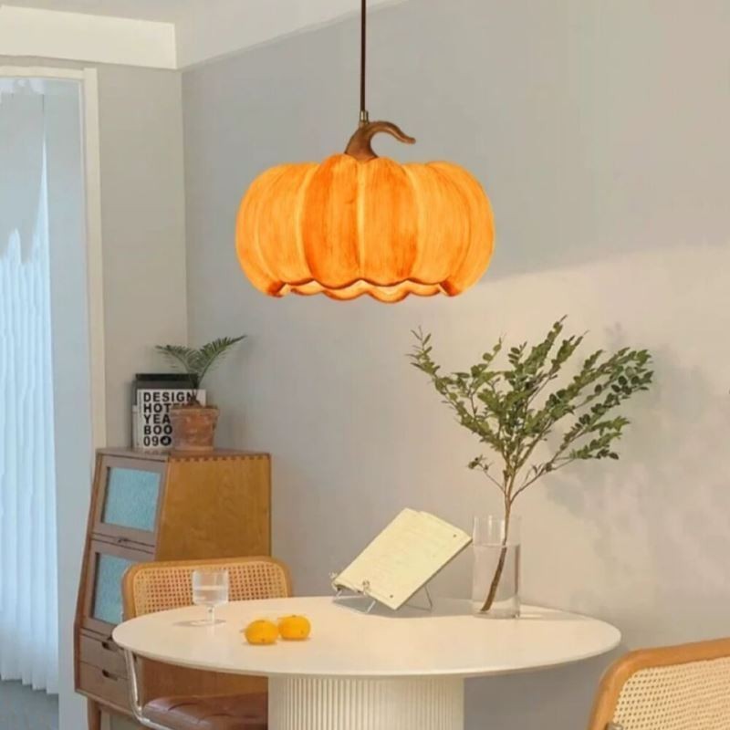 Creative Pumpkin Pendant Lampă Retro Japoneză Plafoniera Plafoniera