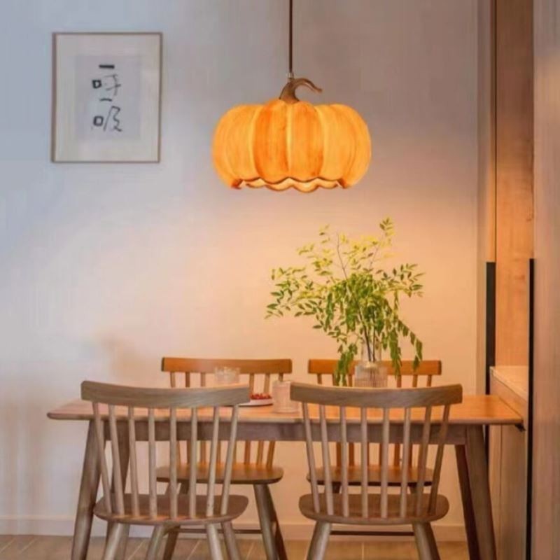 Creative Pumpkin Pendant Lampă Retro Japoneză Plafoniera Plafoniera