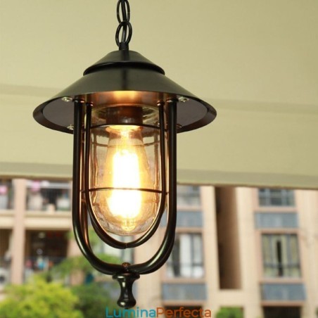 Lumină retro americană de exterior, rezistentă la apă, în formă de cușcă de păsări Lumină retro americană de exterior, rezistentă la apă, în formă de cușcă de păsări