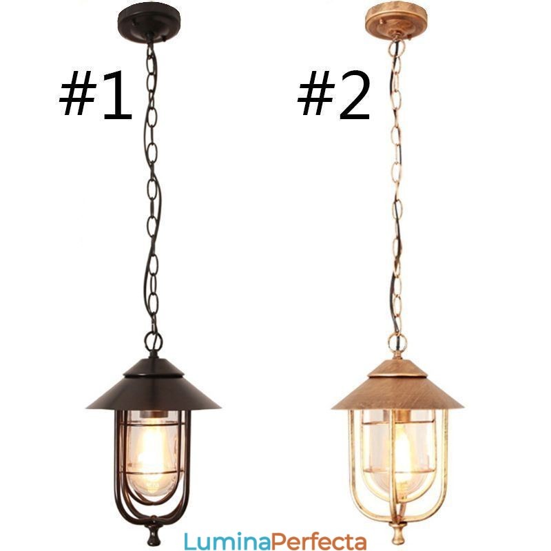 Lumină retro americană de exterior, rezistentă la apă, în formă de cușcă de păsări
