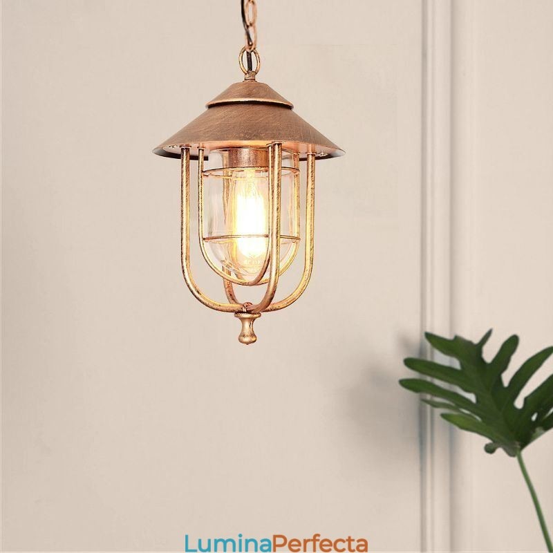 Lumină retro americană de exterior, rezistentă la apă, în formă de cușcă de păsări