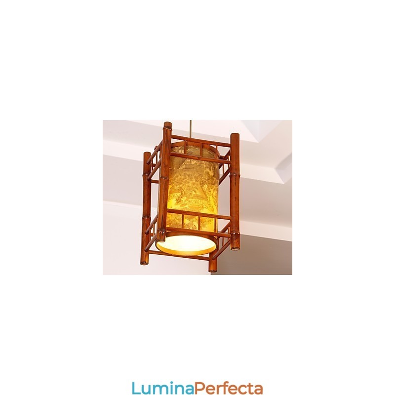 Candelabru din lemn retro Lantern din bambus