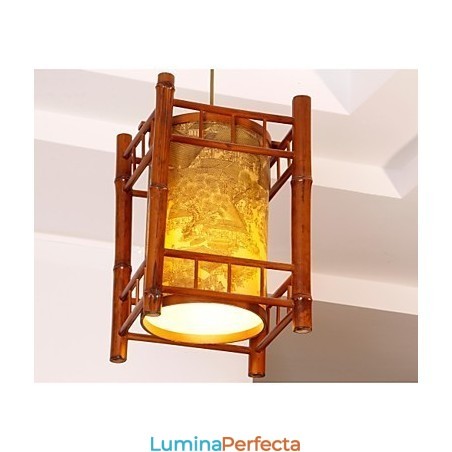 Candelabru din lemn retro Lantern din bambus Candelabru din lemn retro Lantern din bambus