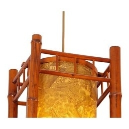 Candelabru din lemn retro Lantern din bambus
