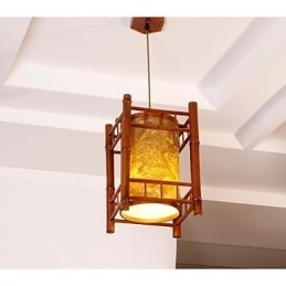 Candelabru din lemn retro Lantern din bambus