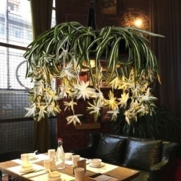 Lampă suspendată pentru acasă Candelabru decorat cu plante artificiale în stil industrial