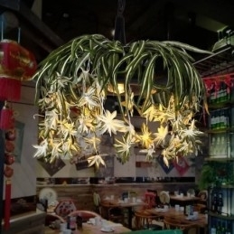 Lampă suspendată pentru acasă Candelabru decorat cu plante artificiale în stil industrial