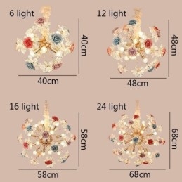 Iluminat cu pandantiv decorativ Candelabru cu flori din cristal modern
