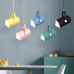 Lampă suspendată nordică colorată Macaron cu un singur cap