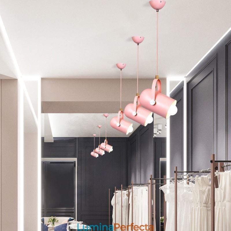 Lampă suspendată nordică colorată Macaron cu un singur cap
