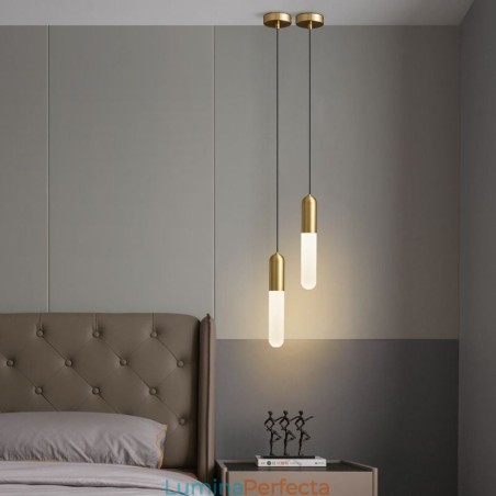 Lampă suspendată înghețată modernă Lampă suspendată periată Lampă suspendată înghețată modernă Lampă suspendată periată