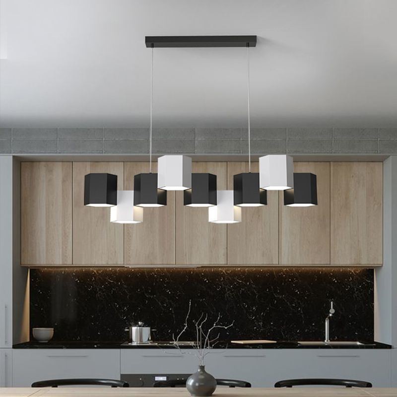 Lampă suspendată hexagonală modernă, combinație creativă