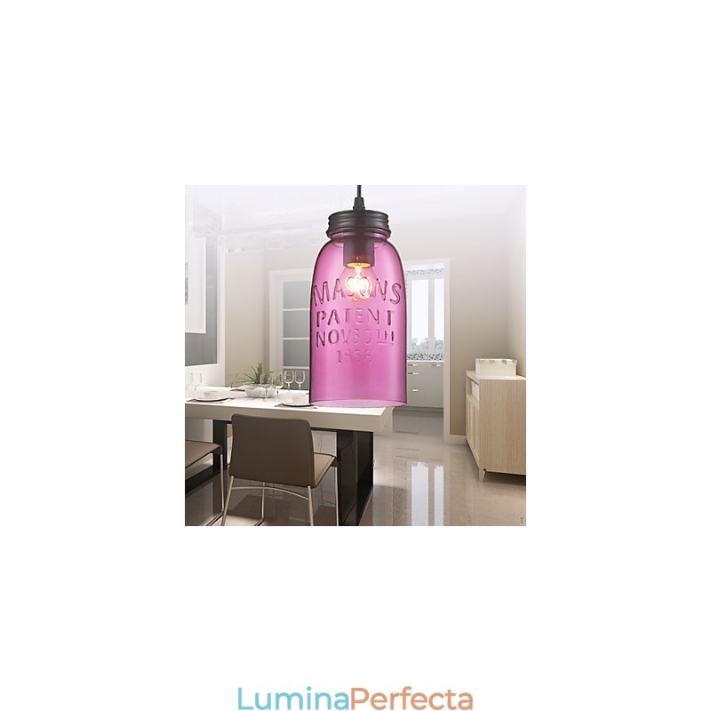 Lampă suspendată modernă din sticlă cu 1 lumină, cu design transparent cu bule
